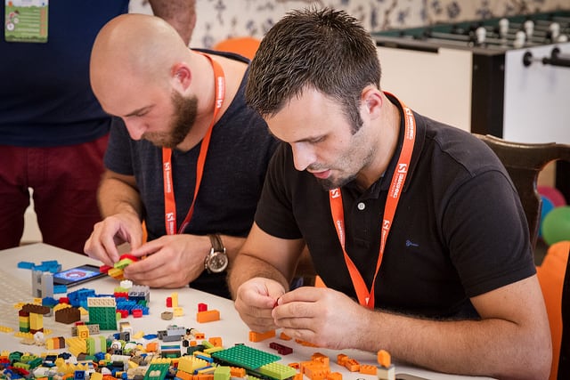SmashingConf attendees building with Lego